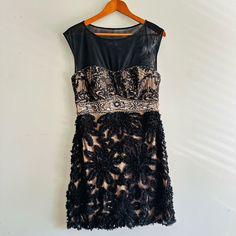 Vintage Sue Wong Nocturne Black Designer Dress Sequin Embroidered Gatsby 1920s